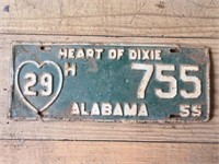 1955 Alabama License Plate