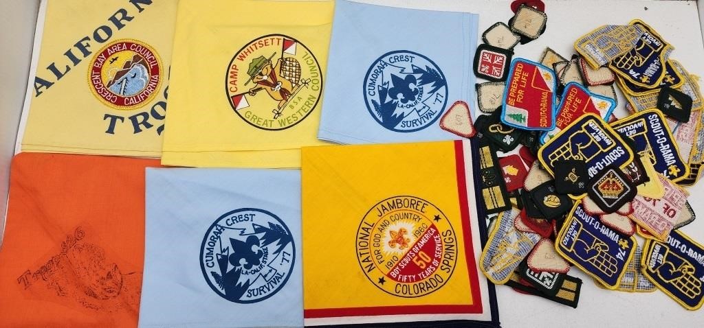 1970s BOY SCOUTS HANDKERCHIEFS & PATCHES | Live and Online Auctions on ...