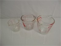 Lot (3) Glass Measuring Cups - Pyrex
