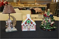 Candle Holder Lot Including Christmas Tree,