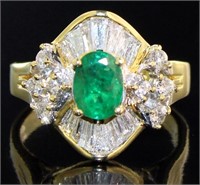 18kt Gold 2.38 ct Natural Emerald & Diamond Ring