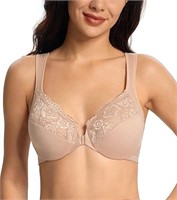 (U) Lemorosy Women's Front Closure Lace Bra Full F