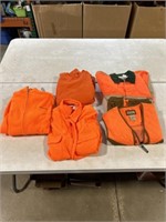 Blaze orange sweatshirts, vest, and lightweight