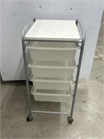 4 tiered organizer rack with pull out trays cart
