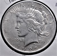 1922 PEACE DOLLAR  XF