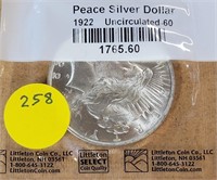 1922 SILVER PEACE DOLLAR