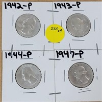 4XBID, 4 SILVER WASHINGTON QUARTERS