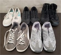 5 Pairs Ladies Shoes. Sz 5.5-9. Nike, Avia, Puma,