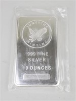 1 Ten Ounce Fine Silver Bar.