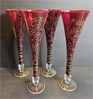 Cranberry champagne flutes (4)