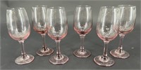 6 Vintage Plum Wine Glasses