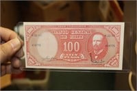 Uncirculated 1961 100 Cien Pesos Banknote