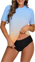 ALLTOKE Women's 2 Piece Rash Guard Set  2XL