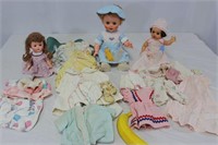 Collection 3 1950's Baby Dolls With Wardrobes!