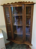 Wooden Corner Cabinet w/ Lock & Keys