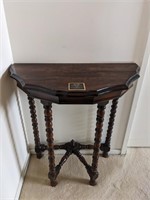 Vintage Semi Circular Hall Table/Turned Accents