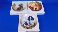 Puppy Dog Theme Collectors Plates (3)
