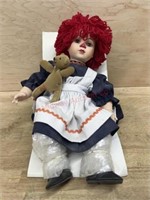 Raggedy Ann porcelain doll