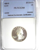 1993-S Silver Quarter NNC PR-70 DCAM