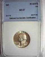 1941 Quarter NNC MS-67 LISTS FOR $350
