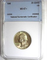 1948 Quarter NNC MS-67+ LISTS FOR $1400
