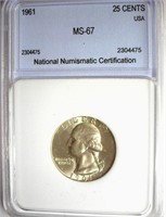 1961 Quarter NNC MS-67 LISTS FOR $2600