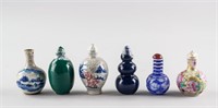 6 Assorted Chinese Snuff Bottles