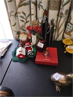 Group of Christmas items and decor