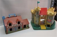 FISHER-PRICE DOLL HOUSE & CASTLE. NO PEOPLE.