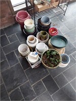 Lot of assorted size ceramic flower pots