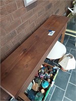 Wooden sofa table, 45" long, 11" deep, and