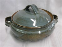 Handcrafted Glazed Ceramic Lidded Bowl