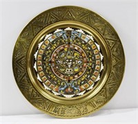 Brass Aztec / Mayan Calendar Wall Plate 12"