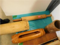 LARGE WOOD PLUNGER 16"LX4"W, ROLLING PIN,