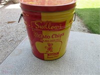 Lg Sudlow's Potato Chip Can