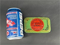 ANTIQUE R.A. PATTERSON LUCKY STRIKE TOBACCO TIN