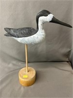 Unsigned Carved Wood Shorebird