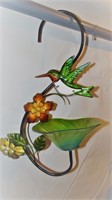 STAINED GLASS HUMMINGBIRD WATER BOWL