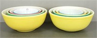 2 sets of 4 vintage Pyrex mixing bowls