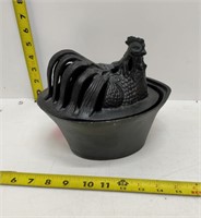 cast iron primitive hen on nest