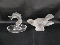 TWO SMALL LALIQUE ANIMAL FIGURES