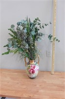 Rose and Gold colored vase with artificial flower