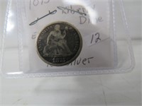 1875 Silver Seated Liberty Dime - EX-Nice