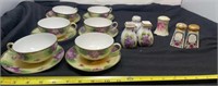 Nippon hand painted fine China cups and saucers