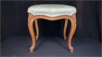 French Style Foot Stool, Embroidered Upholstery