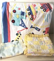 Lot of Vintage Baby Blanket Patchwork Quilt