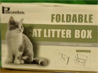 Open Box Pawseeker Foldable Cat Litter Box With Sc