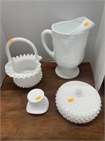 Milk glass items