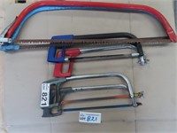 Assorted Hand Bow Saws & Hacksaws