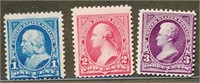 USA #264, #266 & #268 MINT AVE-FINE H/NH